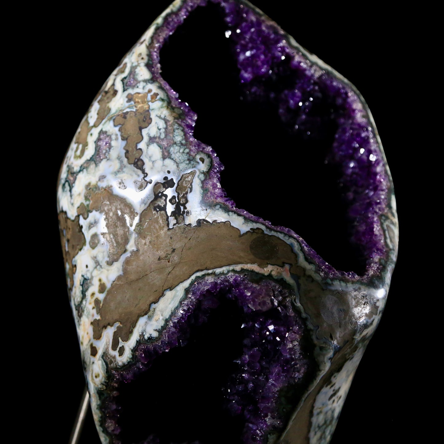 Amethyst Polished Freeform in silver mount