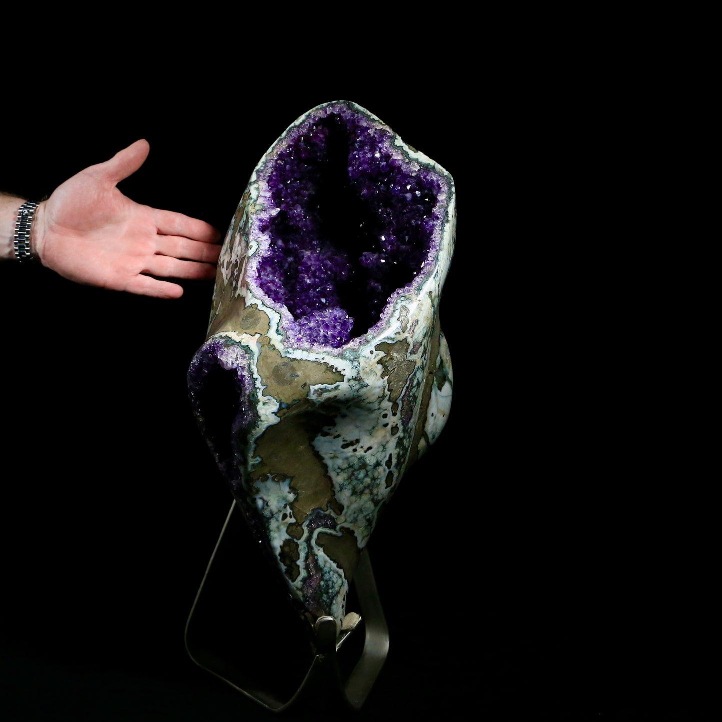 Amethyst Polished Freeform in silver mount