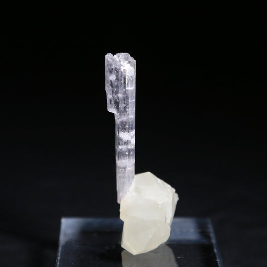 Kunzite (doubly-terminated) with Quartz (doubly-terminated) (58 grams)