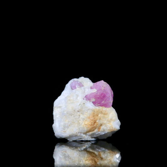 Corundum var Ruby with Calcite and marble matrix